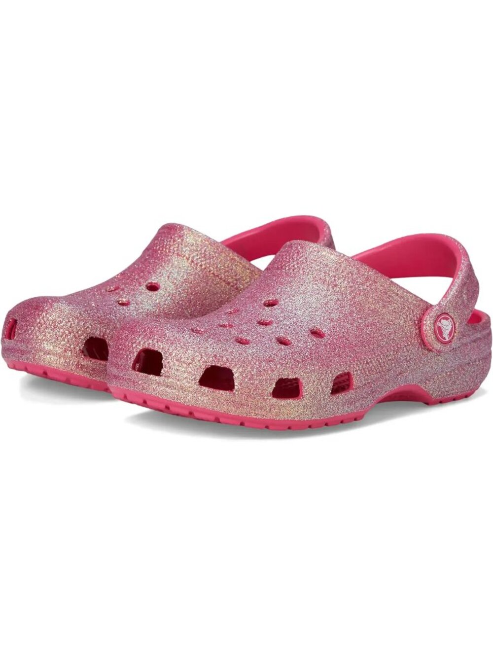Crocs Kids' Classic Glitter Clog Pink NEW w/ tags 211005-6ZQ  big girl J3